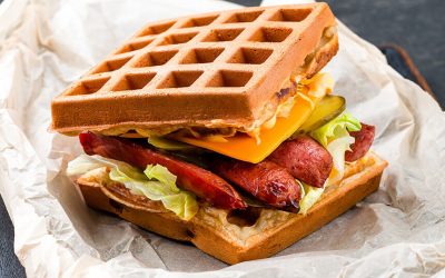 Hot Link Waffle Sandwich