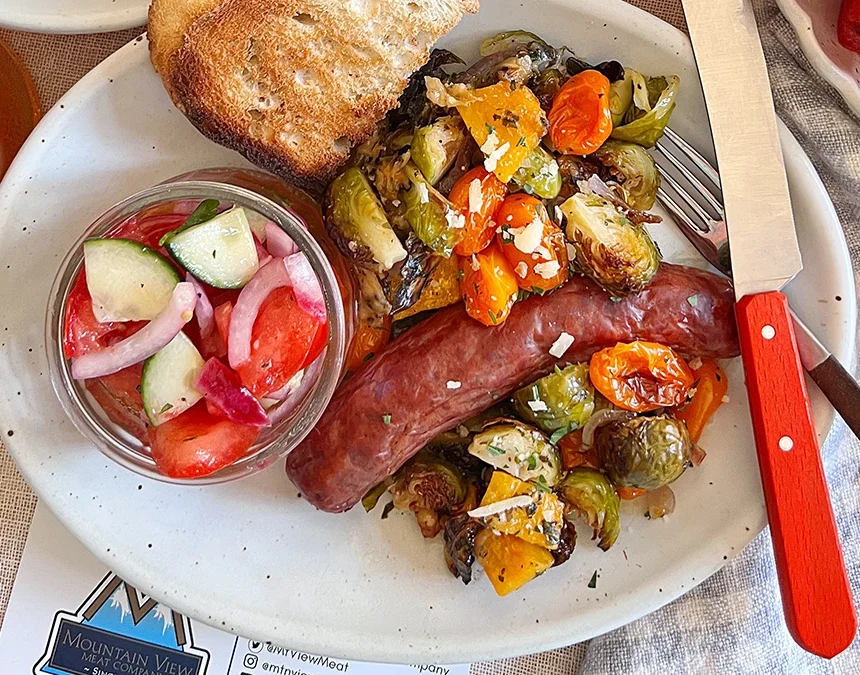Sheet Pan Hatch Chile Sausage and Veggies