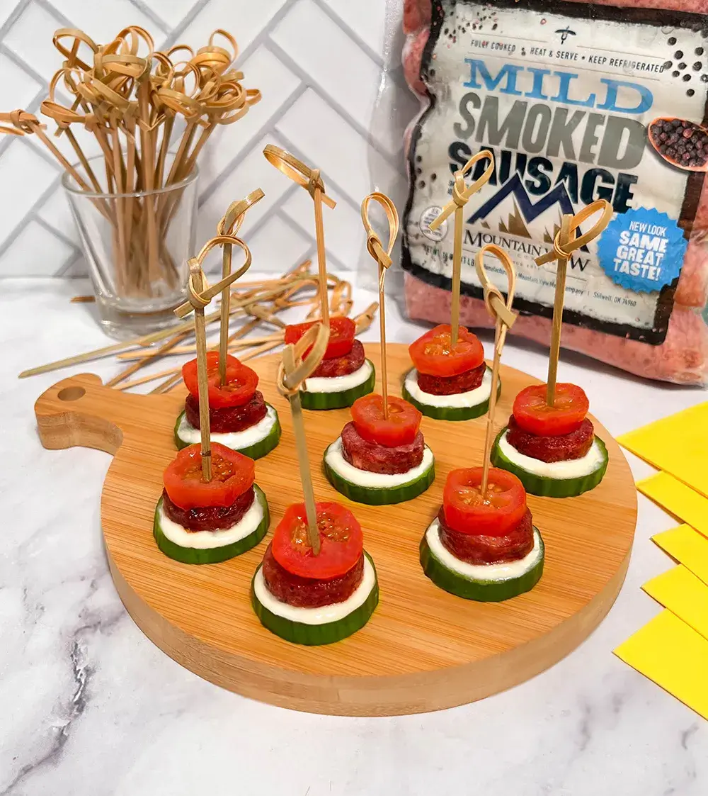 Smoked Sausage Cucumber Bites