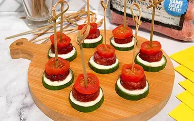 Smoked Sausage Cucumber Bites