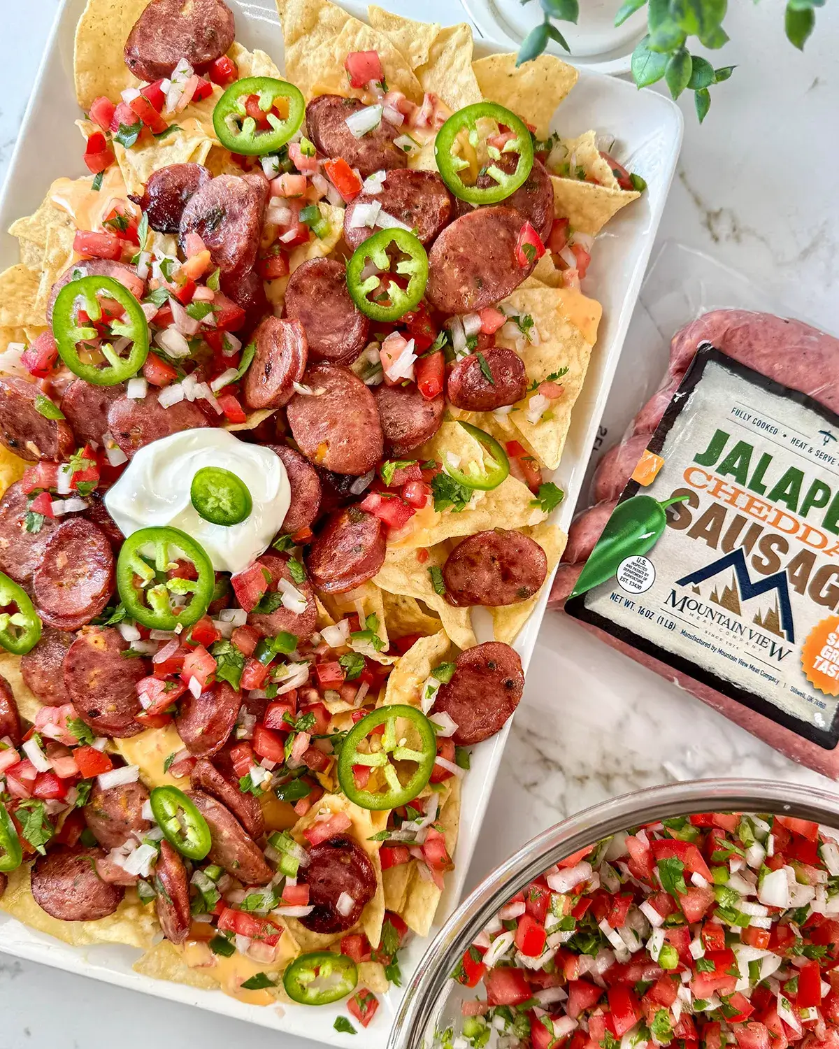 Jalapeno Cheddar Sausage Nachos