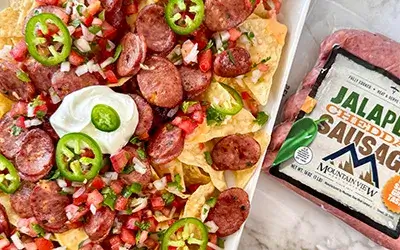 Jalapeño Cheddar Sausage Nachos