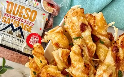 Cheesy Sausage Puff Pastry Pizza Twists