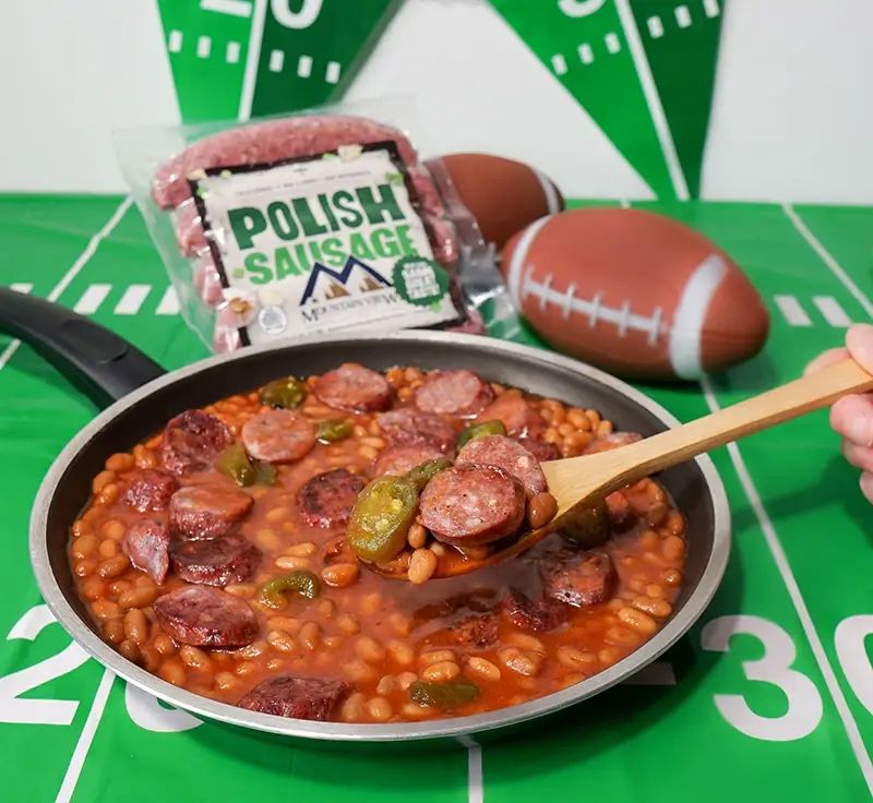 One-Pan Smoky Sausage & Maple Beans