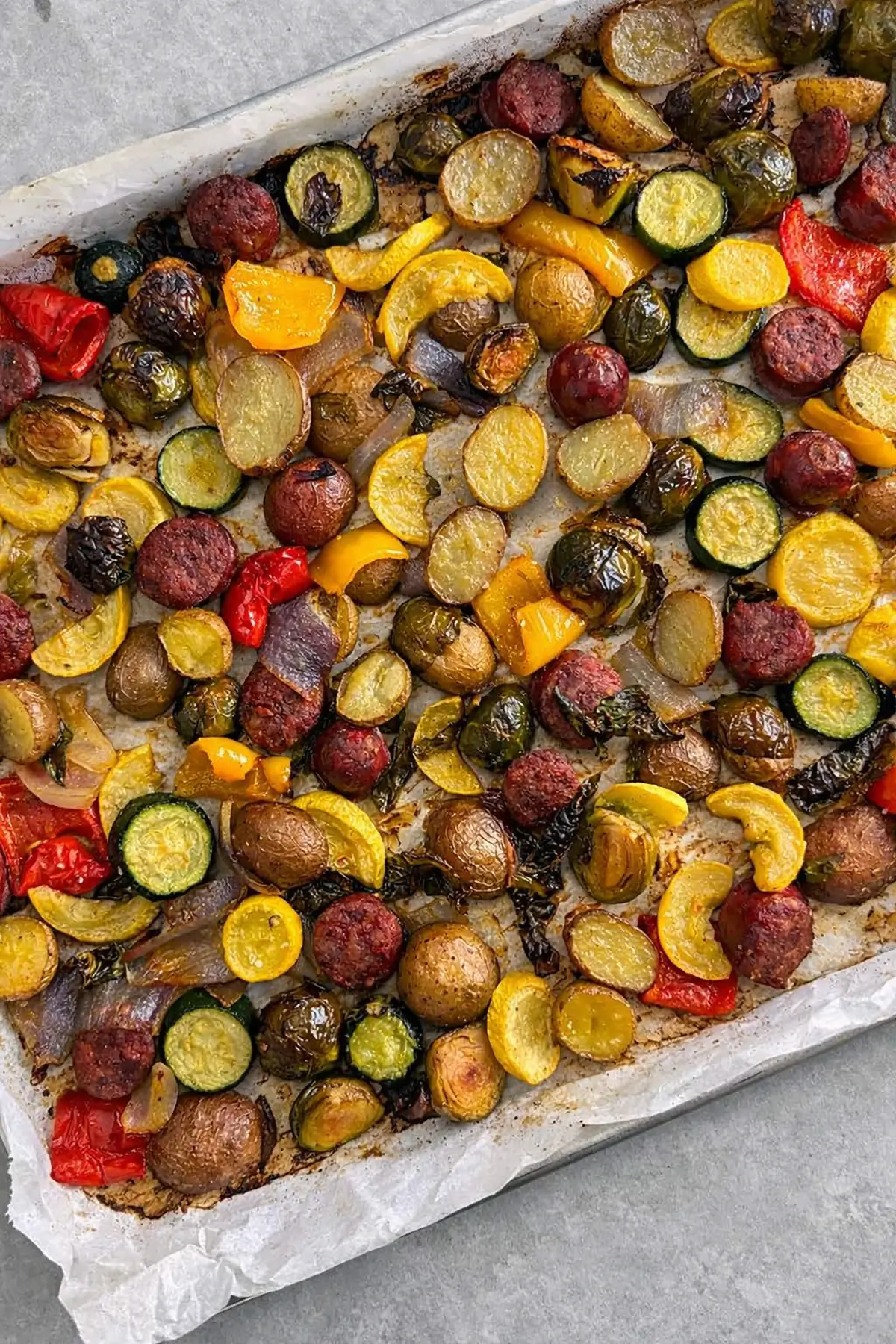 Sausage veggie sheet pan