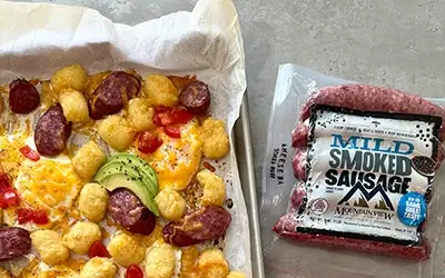 One Pan Crispy Sausage Breakfast Bake