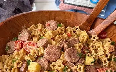 Star-Spangled Smoked Sausage Pasta Salad